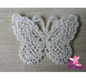 Вязаный элемен "Бабочка" ,5,5 * 4 см, цв. белый
