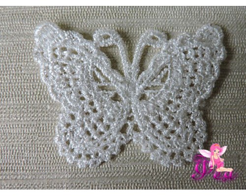 Вязаный элемен "Бабочка" ,5,5 * 4 см, цв. белый