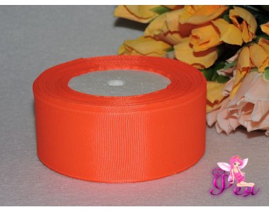 Репсовая лента однотонная 40мм ярко-оранжевого цвета