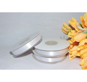 Атласная лента 12 мм цв. белый - 1 м.