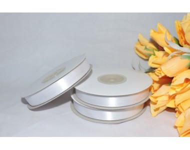 Атласная лента 12 мм цв. белый - 1 м.