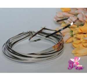 Ободок металл 6 мм,  цв. серебро - 1 шт.