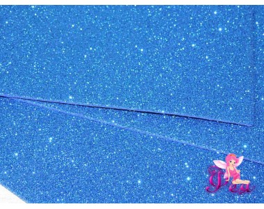 Фоамиран глиттерный, 2 мм, цв. синий  - 1 лист