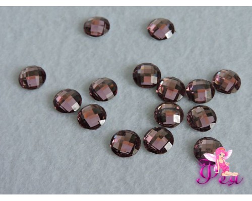 Стразовые серединки пластик  светло-коричневого цвета  10мм