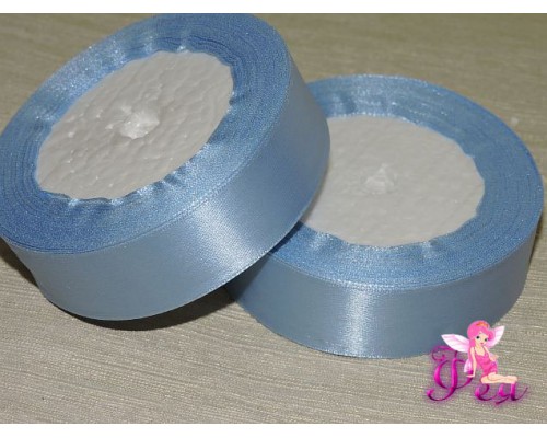 Атласная лента 25 мм, цв. серо-голубой - 1 м