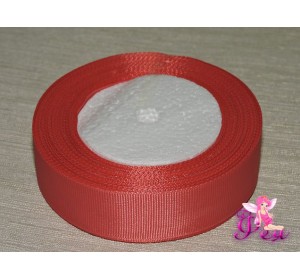 Однотонная репсовая лента 25 мм, цв. ярко-коралловый -1 м