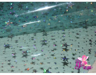 Декоративная пленка "Звезды" 0,5 мм, цв. голубой