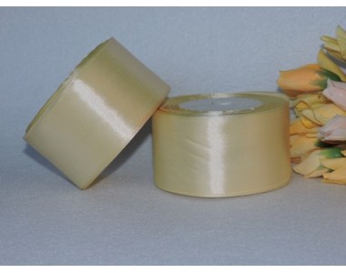 Однотонная атласная лента 50 мм*23 м, цв. молочный №02