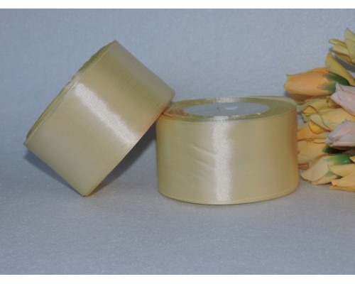 Однотонная атласная лента 50 мм*23 м, цв. молочный №02