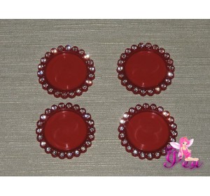 Крышечка-серединка со стразами 25 мм, цв. красный  1 шт