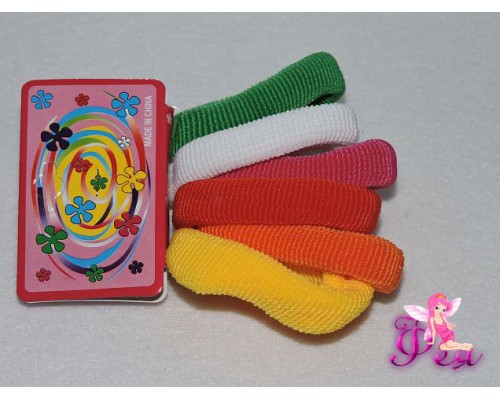 Резинки для волос 4,5 см, цв. микс цветной 6 шт.