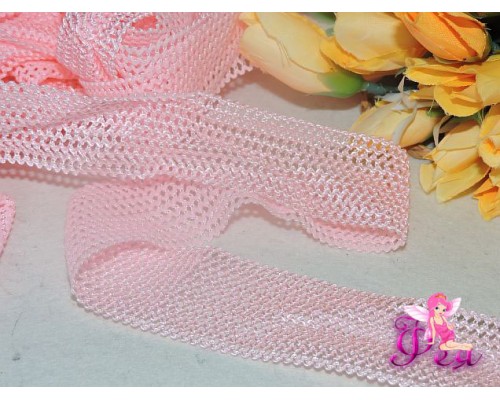 Резинка декоративная  3.7см розового цвета