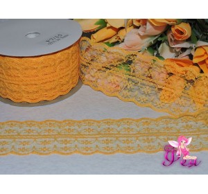 Кружево капрон 45мм оранжевого цвета