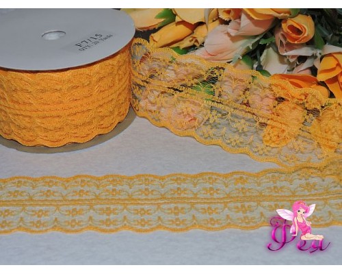 Кружево капрон 45мм оранжевого цвета