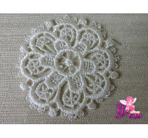 Вязаный элемен "Узор" ,5,5  см, цв. белый