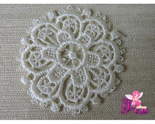 Вязаный элемен "Узор" ,5,5  см, цв. белый