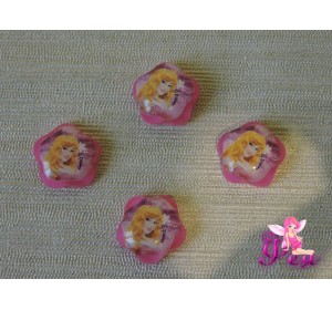 Кабошон пластиковый 16 мм "Принцесса", цв.розовый