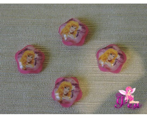 Кабошон пластиковый 16 мм "Принцесса", цв.розовый