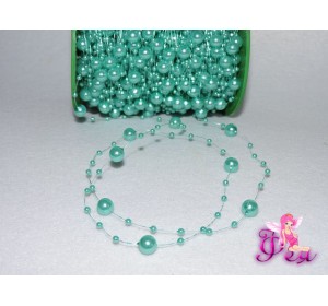 Бусы на леске  3-8мм, бирюзового цвета