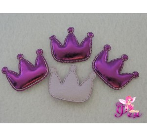 Патч 3D, кожзам " Корона"3,5*3см, темно-сиреневый