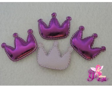 Патч 3D, кожзам " Корона"3,5*3см, темно-сиреневый