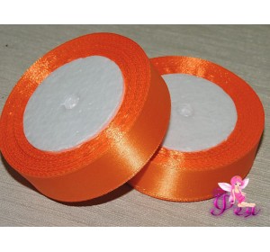 Атласная лента 25 мм, цв. морковный - 1 м