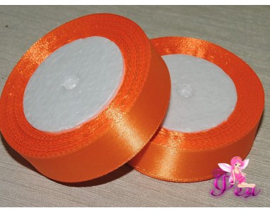 Атласная лента 25 мм, цв. морковный - 1 м