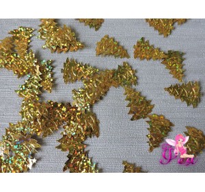 Пайетки "Елочки" 22*16 мм, золото (уп 30шт)