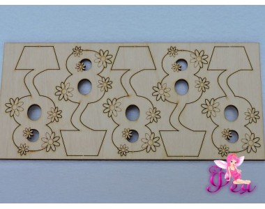 Заготовка из фанеры 10 см " Топиарий  Восьмерка с цветочками"