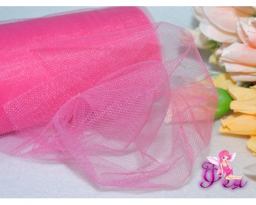 Фатин в шпульках 15 см, цв. фуксия - 1м