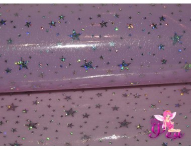 Декоративная пленка "Звезды" 0,5 мм, цв. сиреневый