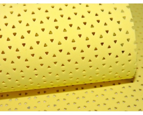 Фоамиран декоративный 2 мм (20*30 см), в дырочки, цв. желтый