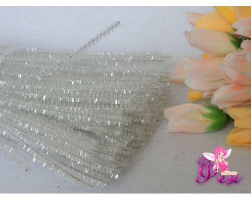 Проволока синельная металлик, цв. белый 1 шт