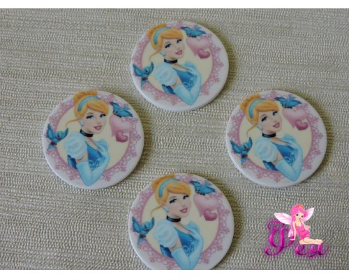 Кабошон-вырубка 30*30 мм, Золушка (пластик)  - 1шт