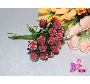 Ягода -клюква в сахаре, 15мм, 1 букетик=6шт