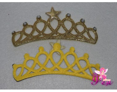 Патч с блестками "Корона большая" 13*5,5 см, золото