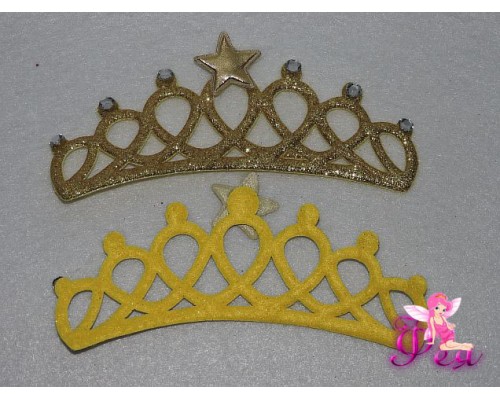 Патч с блестками "Корона большая" 13*5,5 см, золото