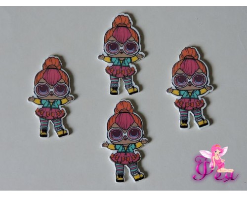 Кабошон-вырубка 40*22 мм (30мм), ЛОЛ   модница  (пластик)  - 1шт