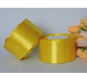 Однотонная атласная лента 50 мм, цв. желтый