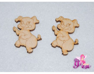 Декоративные фигурки из фанеры "Зверюшки", 3 см (Свинка)