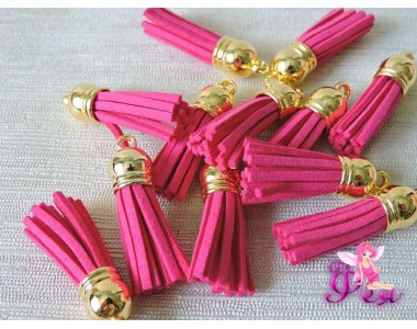 Декоративные кисточки замшевые 3,8 см, фукси