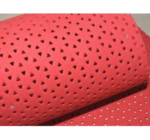 Фоамиран декоративный 2 мм (20*30 см),  в дырочки, цв. красный