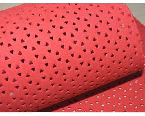 Фоамиран декоративный 2 мм (20*30 см),  в дырочки, цв. красный