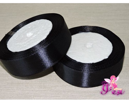 Атласная лента 25 мм, цв. темно-темно-синий № 154