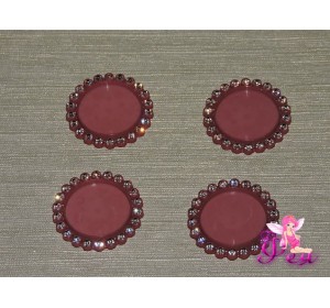 Крышечка-серединка со стразами 25 мм, цв. пенка  1 шт