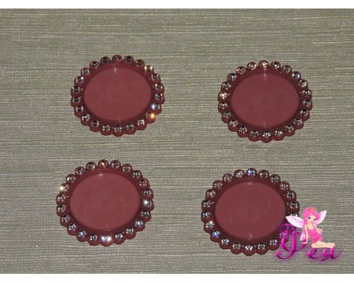 Крышечка-серединка со стразами 25 мм, цв. пенка  1 шт