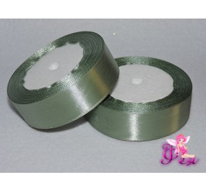 Атласная лента 25 мм, цв.  зелено-серый