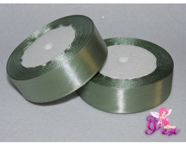Атласная лента 25 мм, цв.  зелено-серый