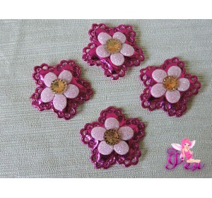 Патч с декором 3см "Цветок",  фукси - 1 м