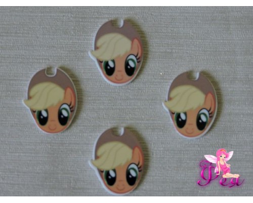 Кабошон-вырубка 33*25 мм, Эпплджек (пластик)  - 1шт